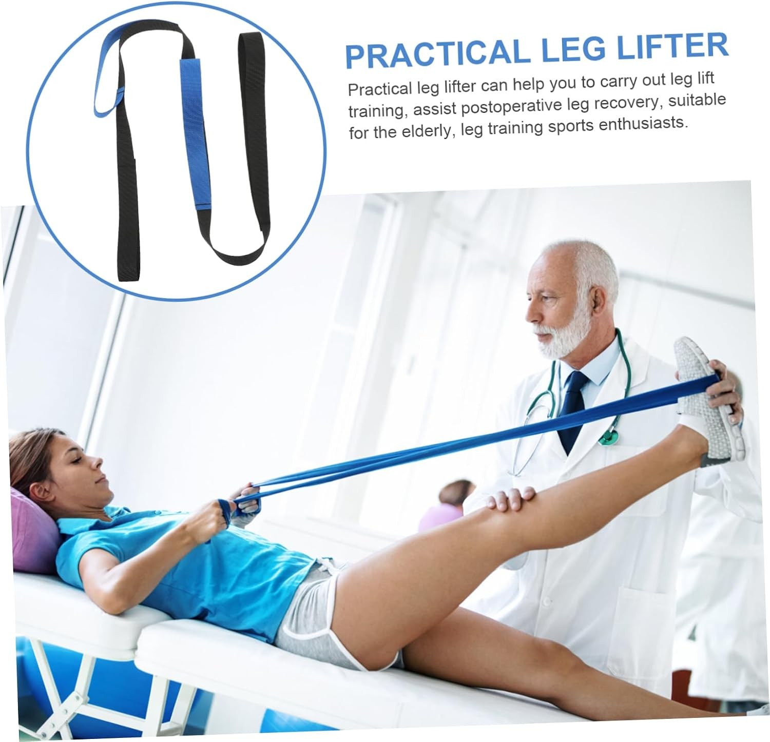 Practical Leg Lifter Strap Heavy Duty Leg Lift Training Belt for Mobility