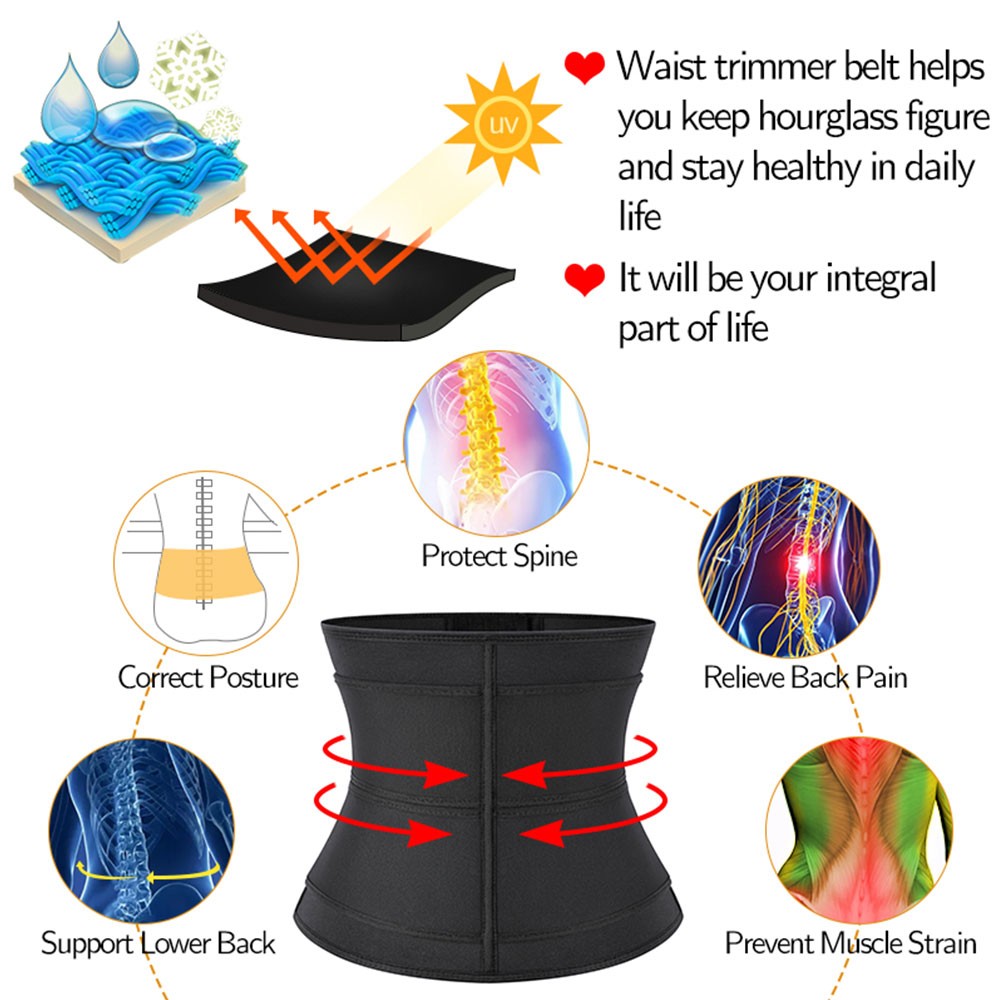 Men Women Waist Trimme Trainer Belt Sweat Wrap Tummy Control Stomach Fat Burner