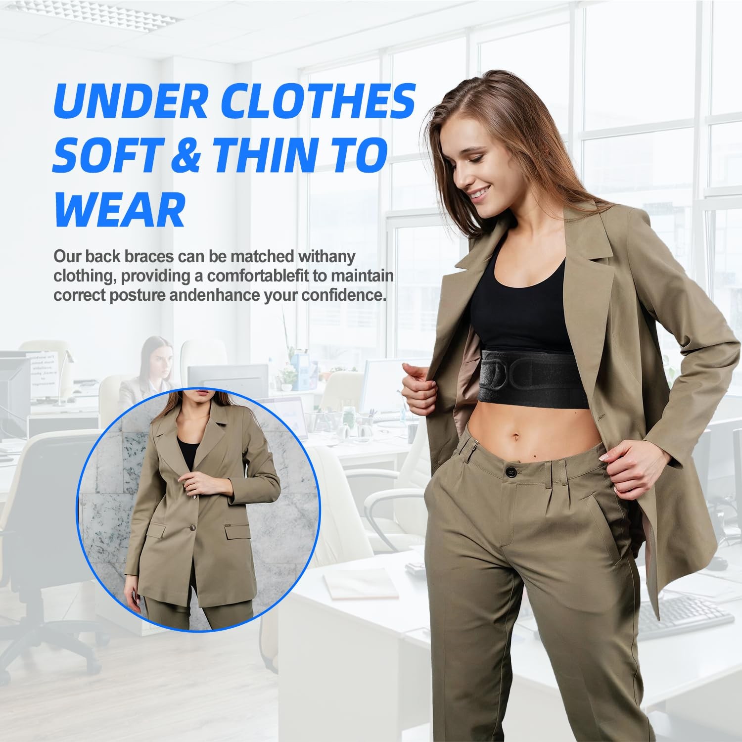 IYDoaMea Posture Corrector for Women and Men ( Order A 2XL(43.3~49.2), Black