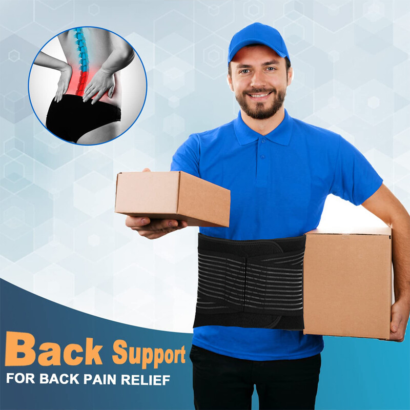 Lumbar Support Breathable Back Brace Lower Waist Back Belt Straps Pain Relief