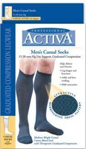 Activa Men Casual Knee Patterned Compression Socks 15-20 mmhg Supports Therapy