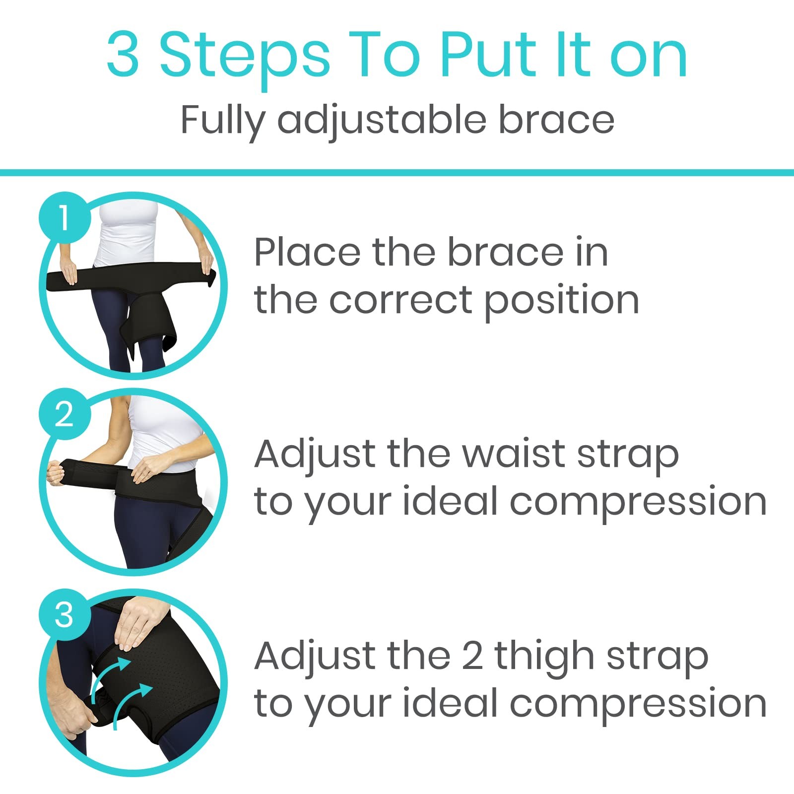 Vive Hip and Groin Brace – Sciatica Bursitis Hip Pain Relief Compression Wrap