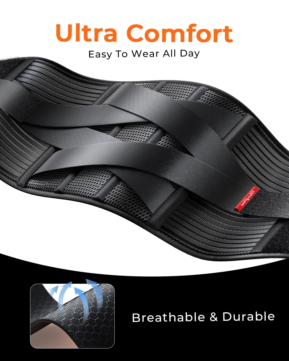 Ultra Breathable Work Back Brace for Men & Women [Upgraded Medical-Grade Supp…