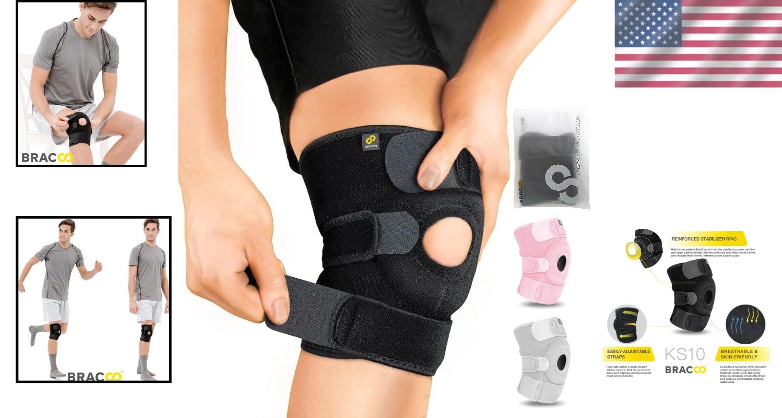 Open-Patella Knee Brace: Adjustable Support for Injury Recovery & Performance