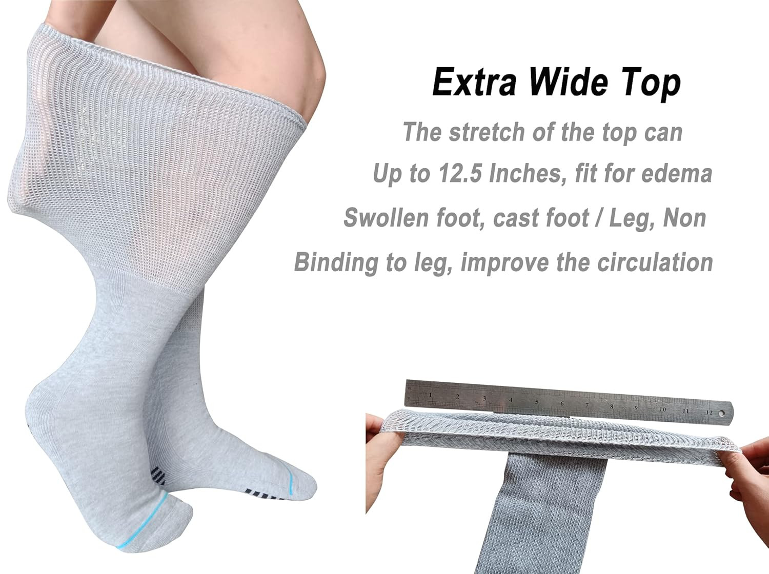 2 Pairs Walking Boot Socks for Orthopedic Walker Brace, Replacement Sock Liner K