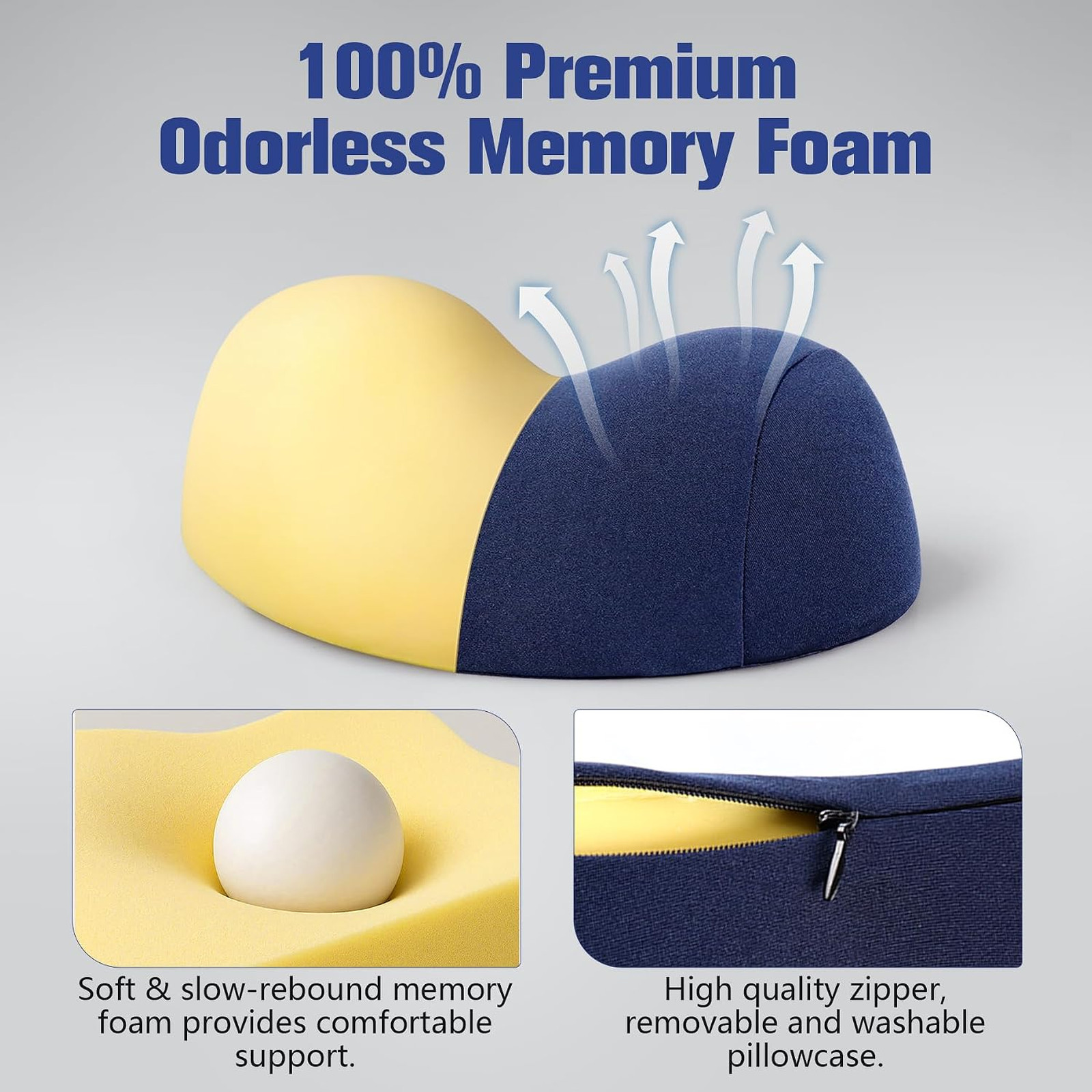 Small Cervical Traction Pillow, Neck Support Pillow, Memory Foam, Ergonomic