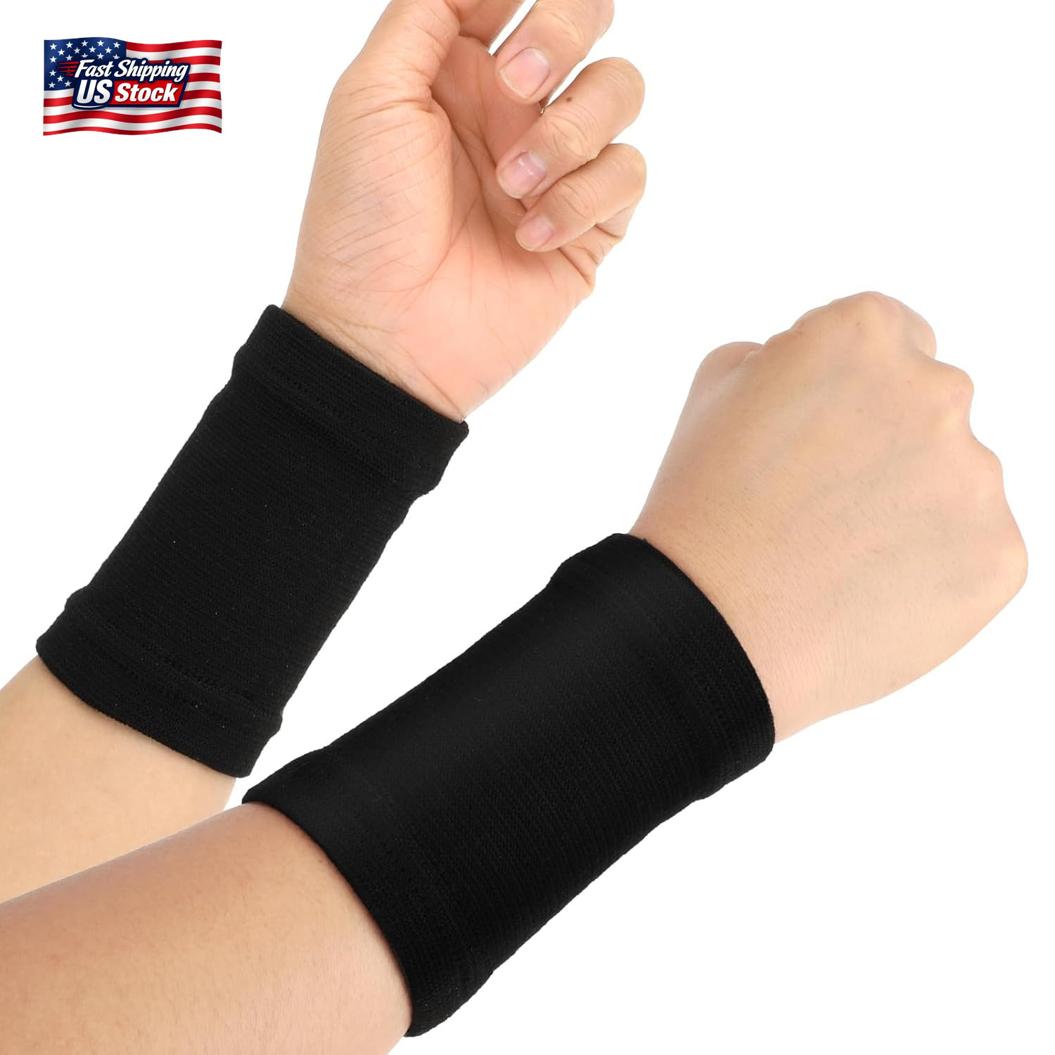 WLLHYF 2 Pairs Wrist Compression Sleeve, Carpal Tunnel Wrist Brace Comfortable E