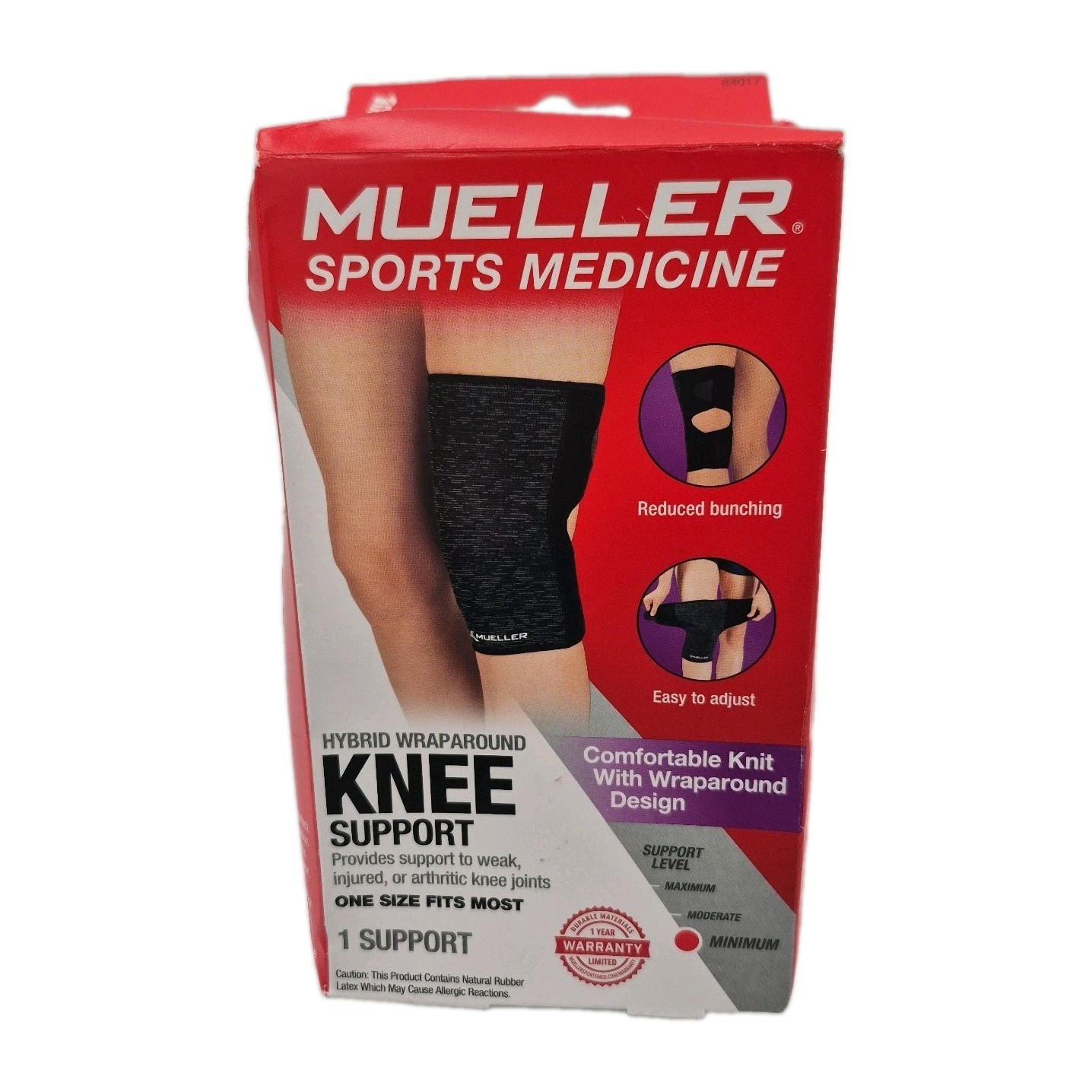 Mueller Hybrid Wraparound Knee Support, One Size Fits Most, Min Support