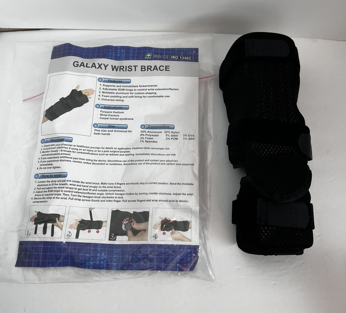 Galaxy Wrist Brace One Size Immobilizer Adjustable ISO 13485 Brand New