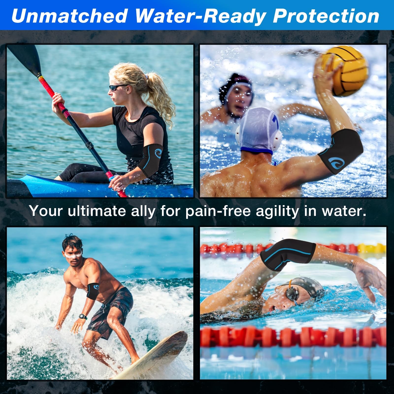 AquaFlex Pro Elbow Brace, Compression Elbow Sleeve for Swimming, Aquatic, Sai…