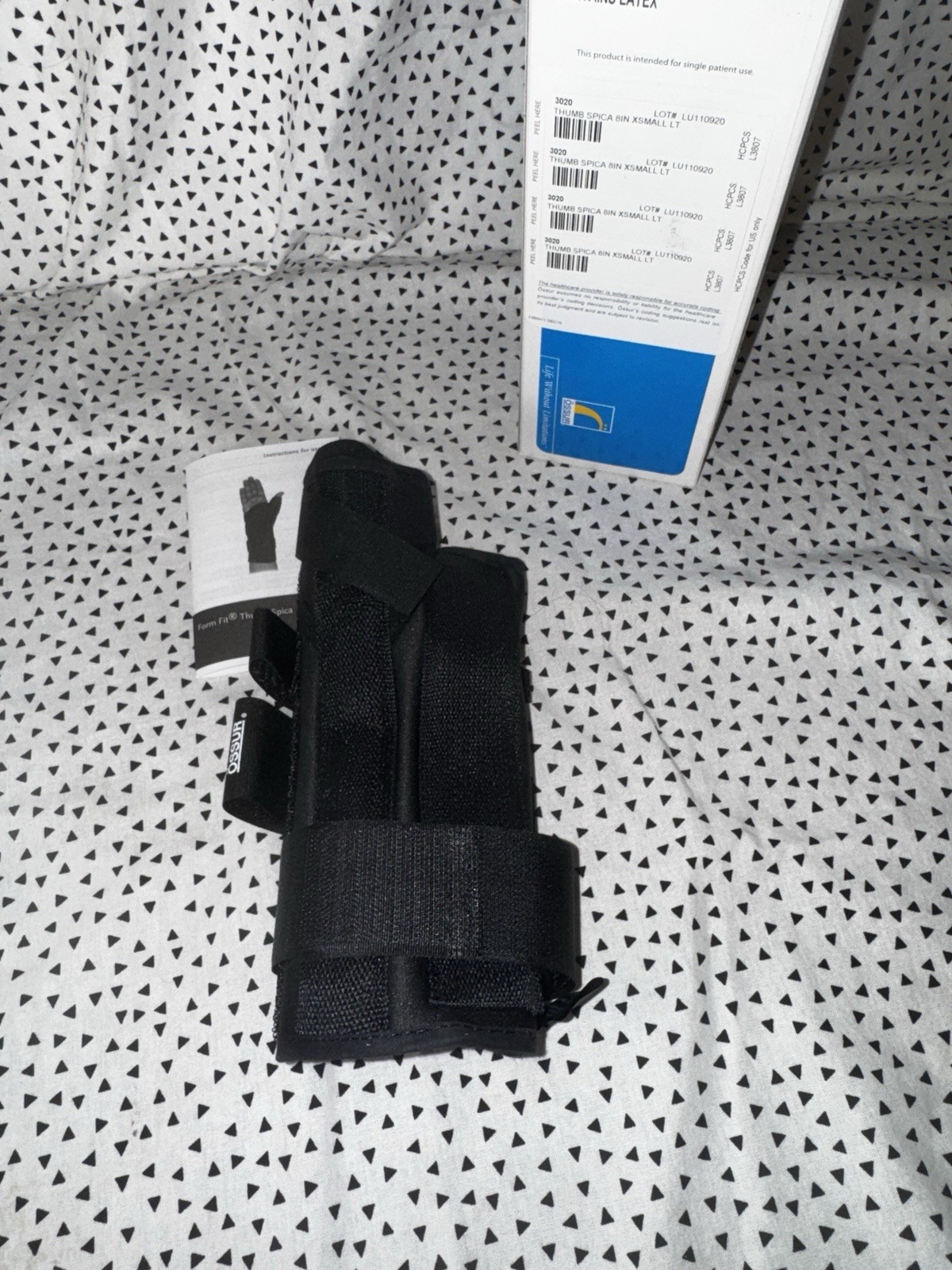 Ossure Form Fit Thumb Spica 8in Xsmall left Wrist Brace 3020