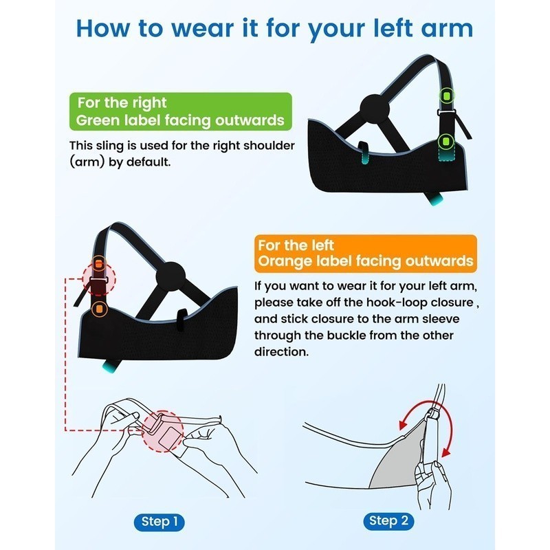 Adjustable Arm Sling Shoulder Immobilizer T-Belt Design Support Recovery New