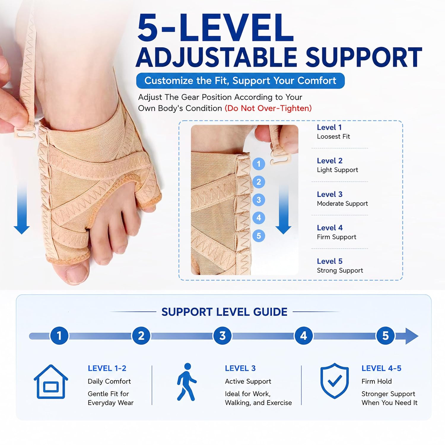 Adjustable Bunion Corrector Sleeve, Bunion Support for Men & Women, Breathable H