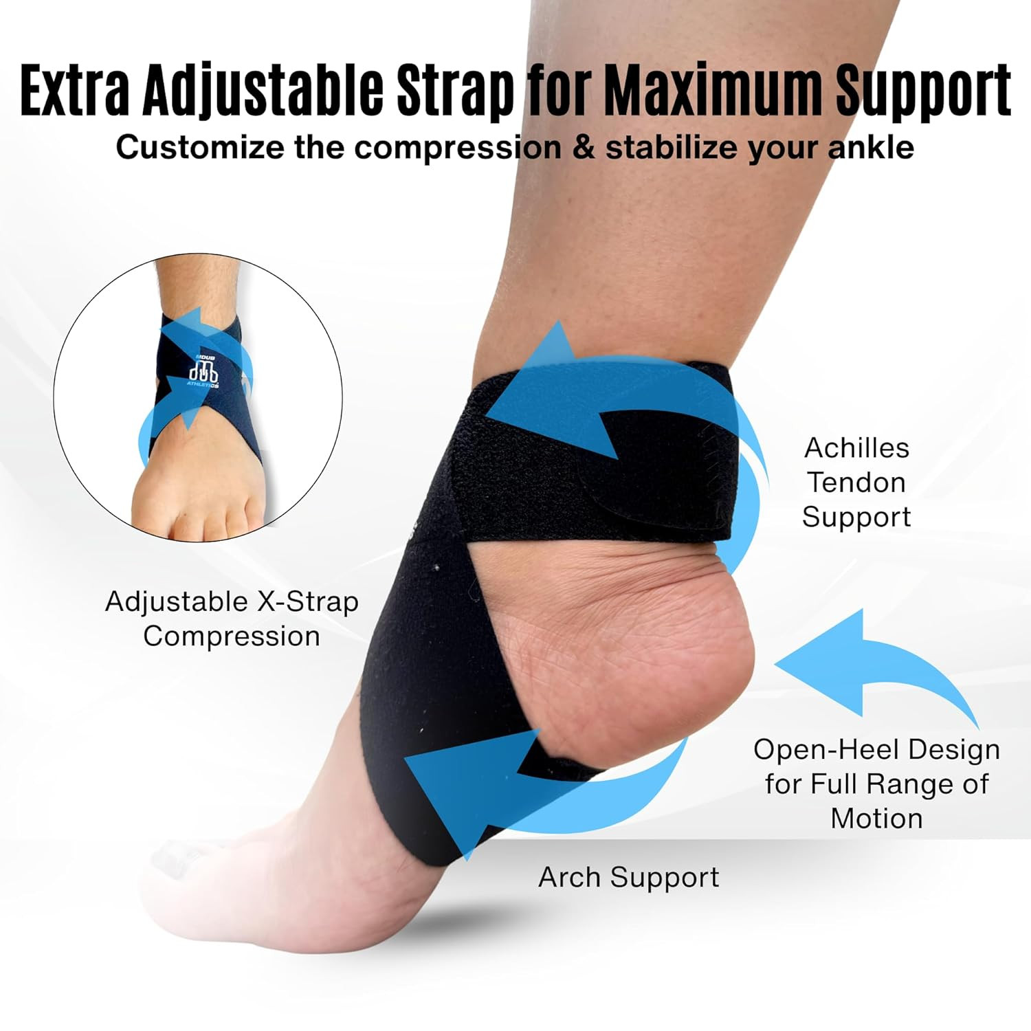 Ankle X Strap for Achilles Tendon and Planter Fasciitis Support, 1 Pack, Ankle T