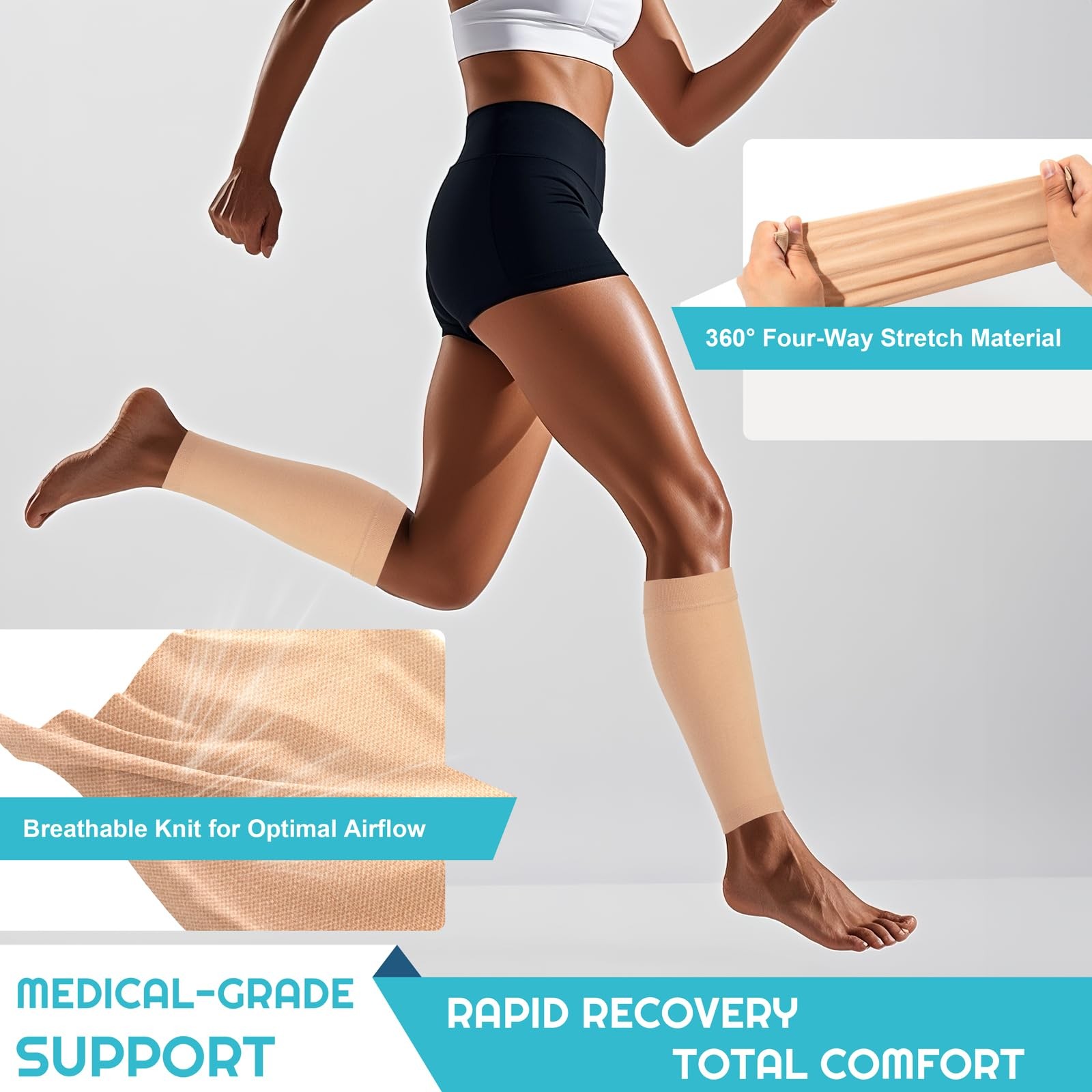 2 Pairs Calf Compression Sleeves Men&Women 20-30mmHg Medical Shin Splint for …