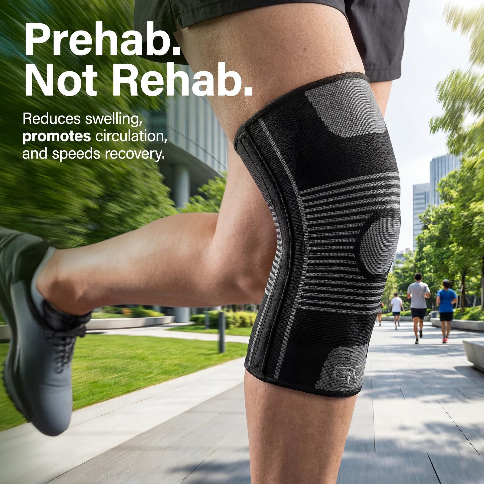 Kinesiology Knee Compression Sleeves – Professional Medium, Black