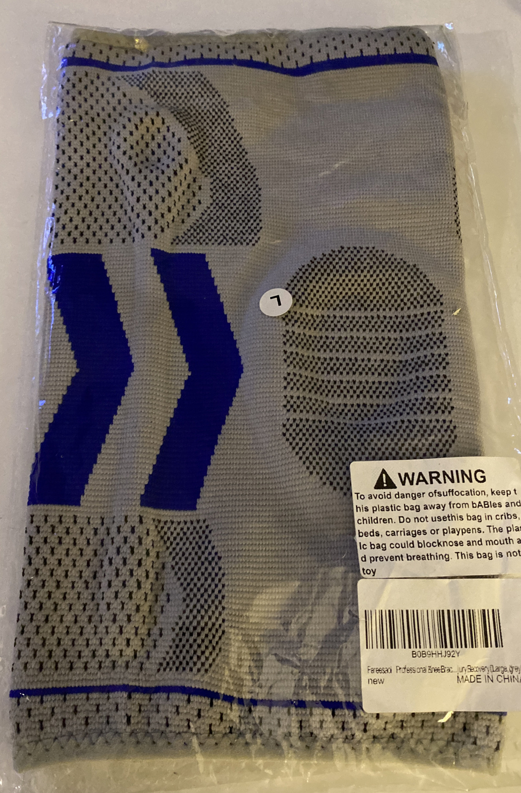 Knee Brace Large Gray and Blue Fareesaci