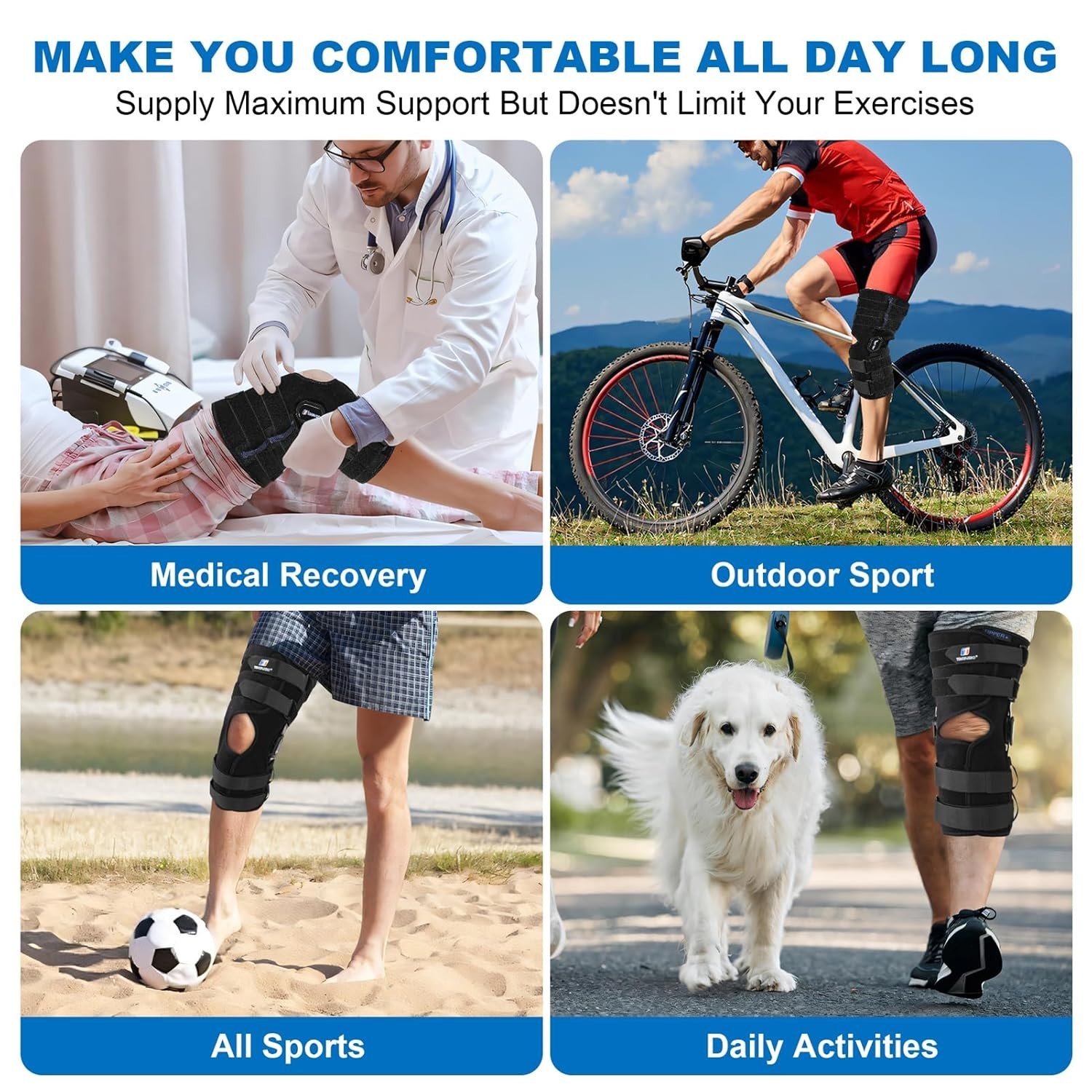 Plus Size Knee Brace, Support for Knee Pain Relief, ACL, Meniscus Tear and Arthr