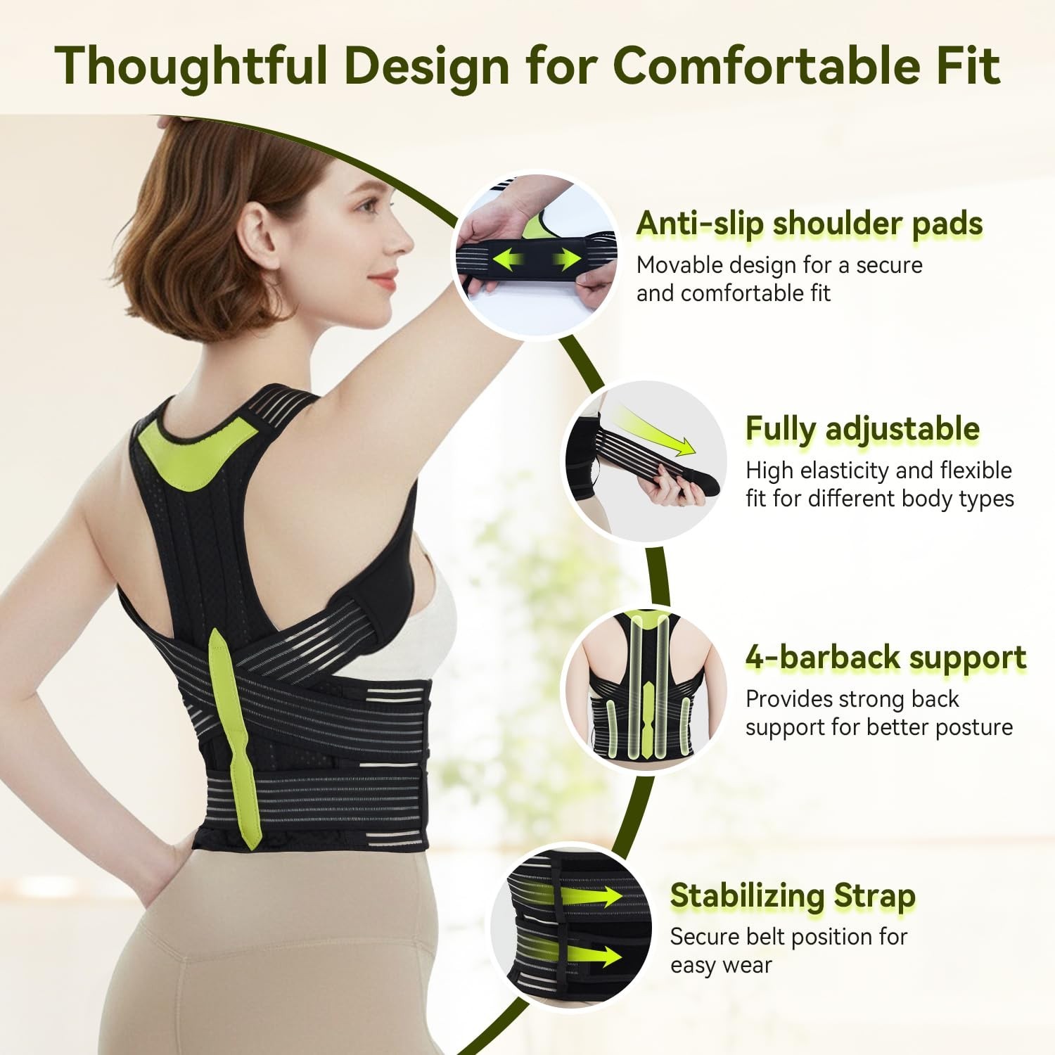 Lightweight Breathable Posture Corrector – Ideal for Daily Wear at Home & Office