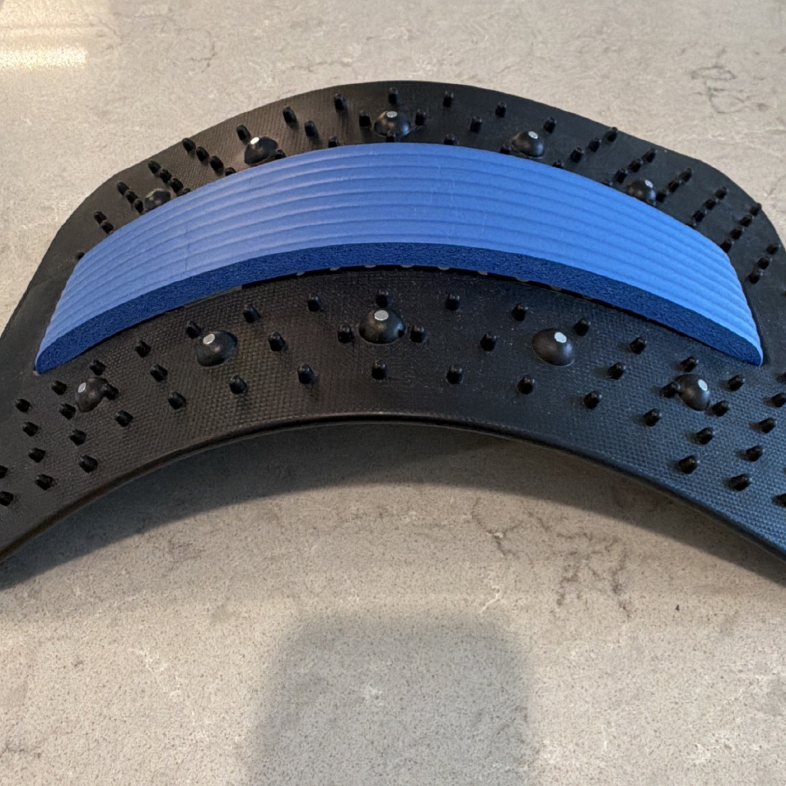 Adjustable Back Stretcher Orthopedic Support Device Black Blue Foam Plastic