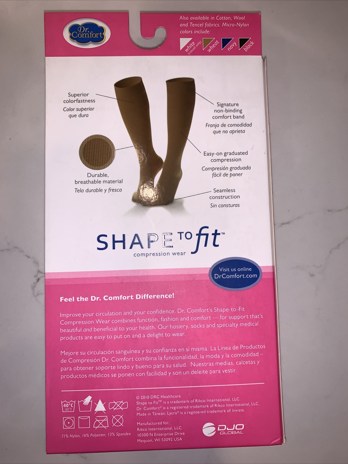 Dr Comfort Shape to Fit Womens 10-15 mmhg Compression Knee Trouser Socks Large