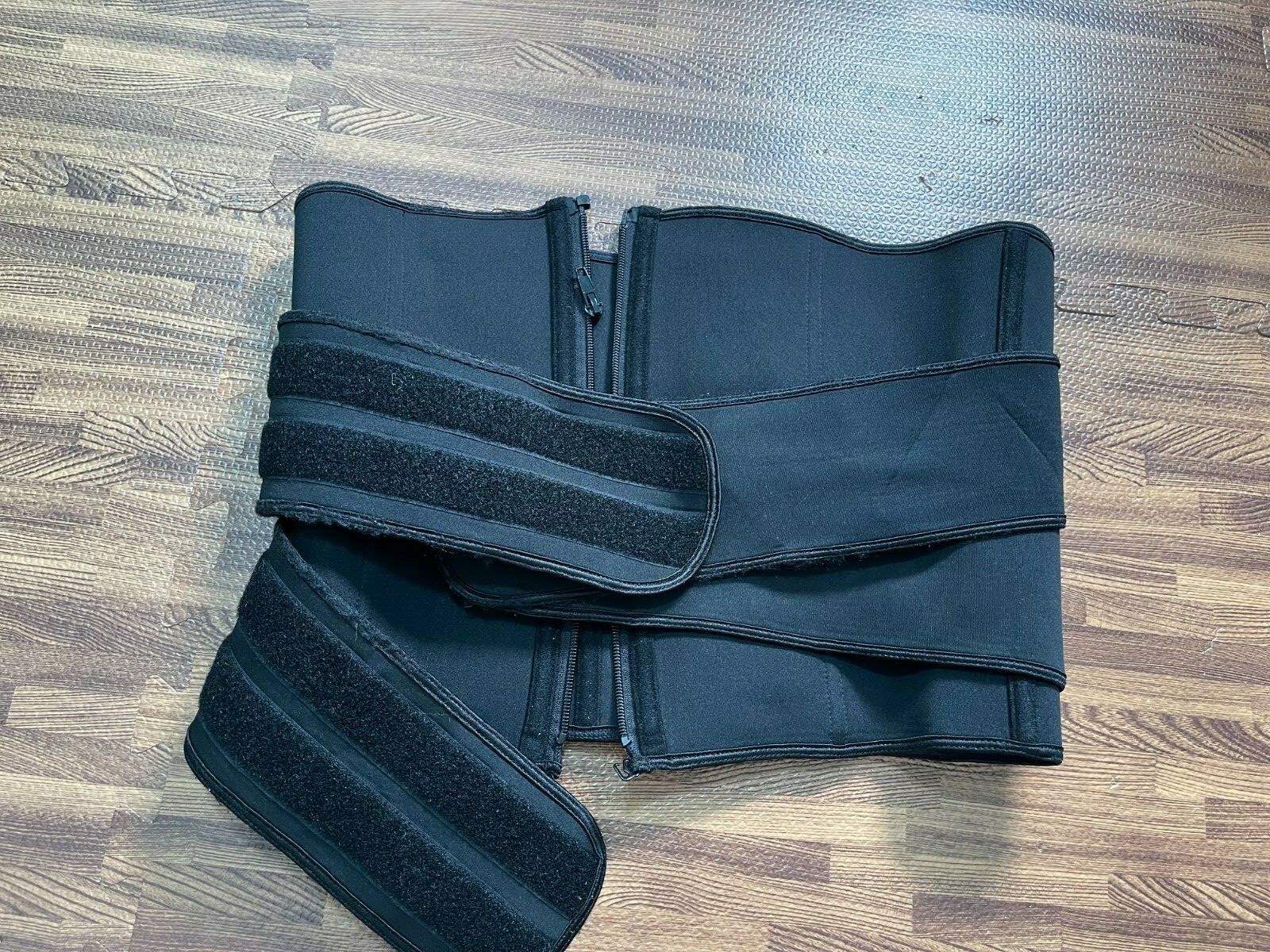 Support Brace Waist Belt Zipper Black Color Size L Large