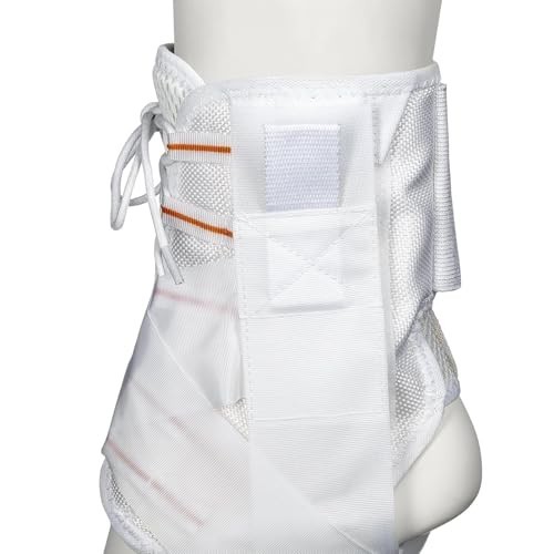 Lace Up Ankle Brace Medium White Neoprene for Basketball Football Volleyball