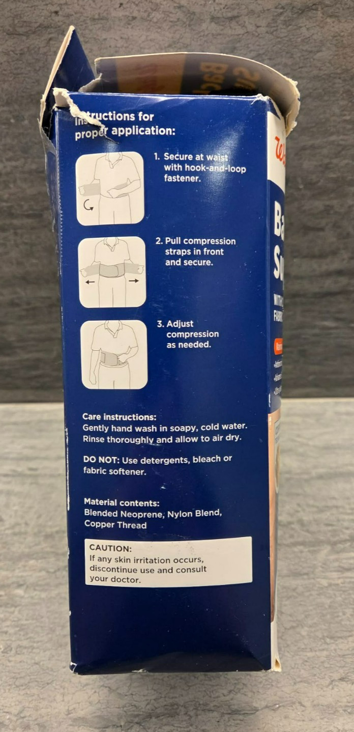 Walgreens Back Support – with Copper-Infused Fabric – Adjustable One Size