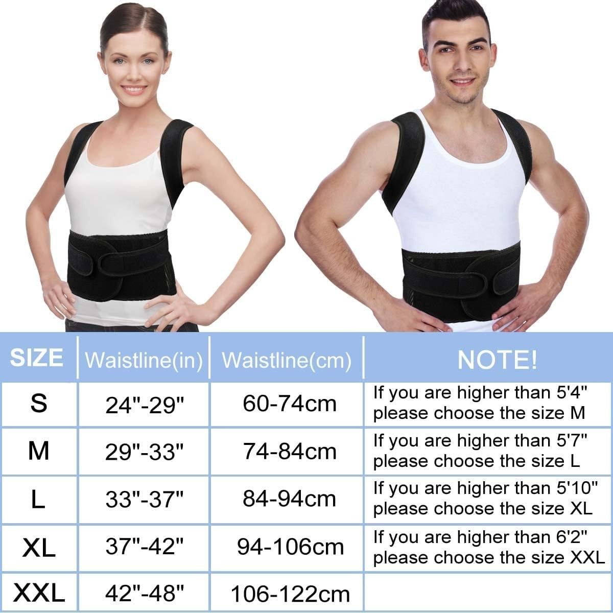 Adjustable Back Brace Posture Corrector for Men & Women – Breathable Lumbar Supp