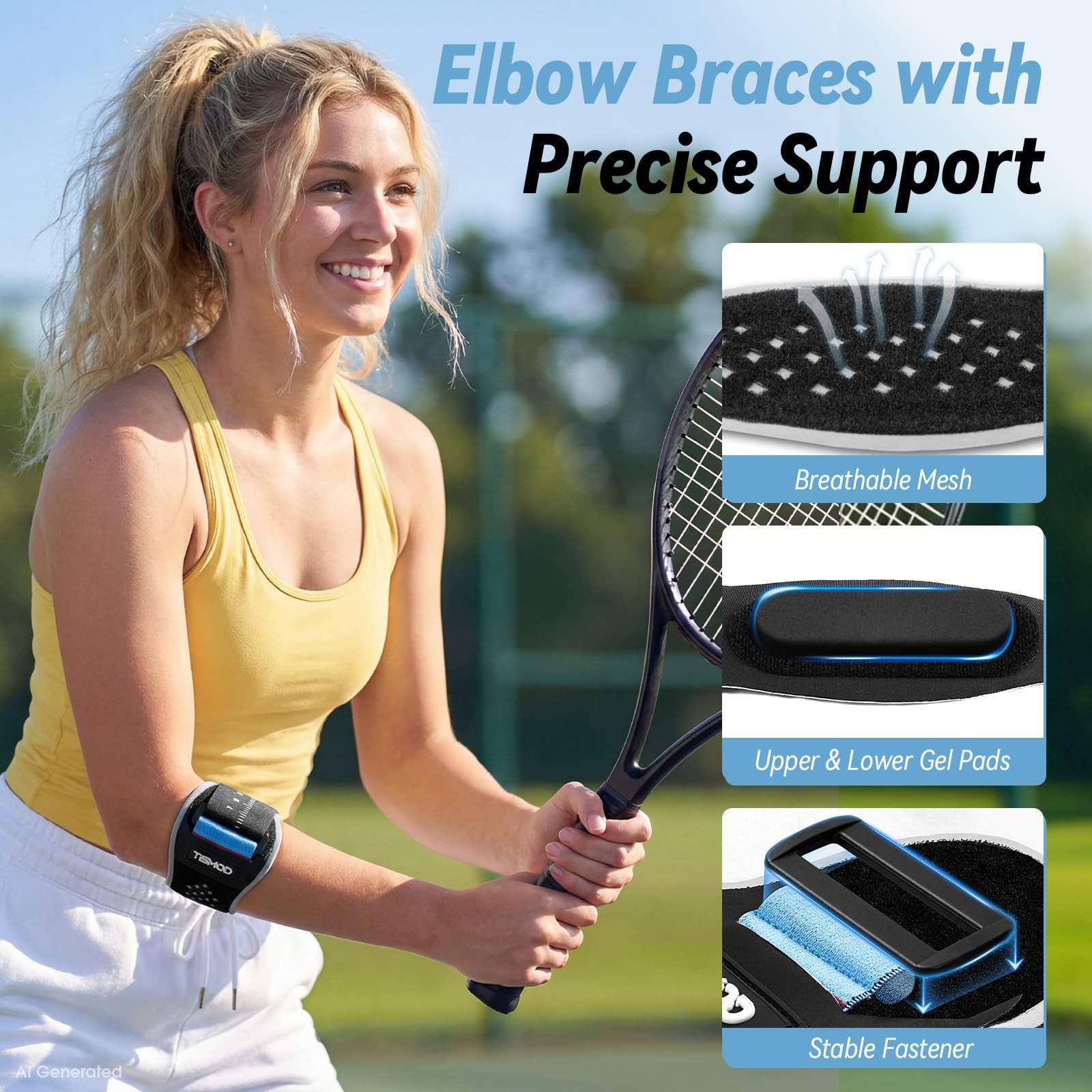 Tennis Elbow Brace for Men Women, Golfers Elbow Strap Band for Tendonitis | D…