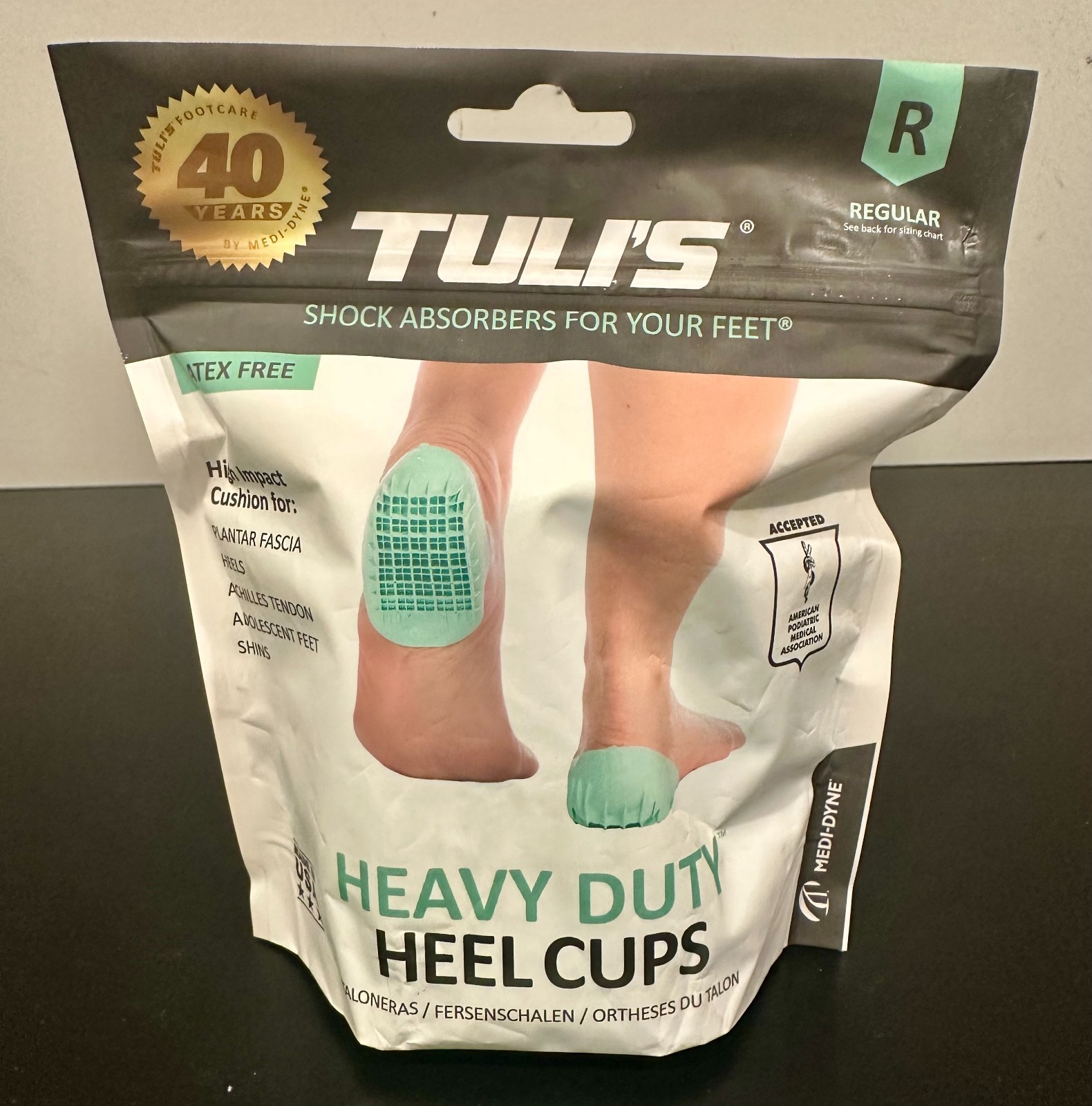 Tuli’s Heavy Duty Heel Cups, High Impact Cushion Shock Absorbers – Size Regular