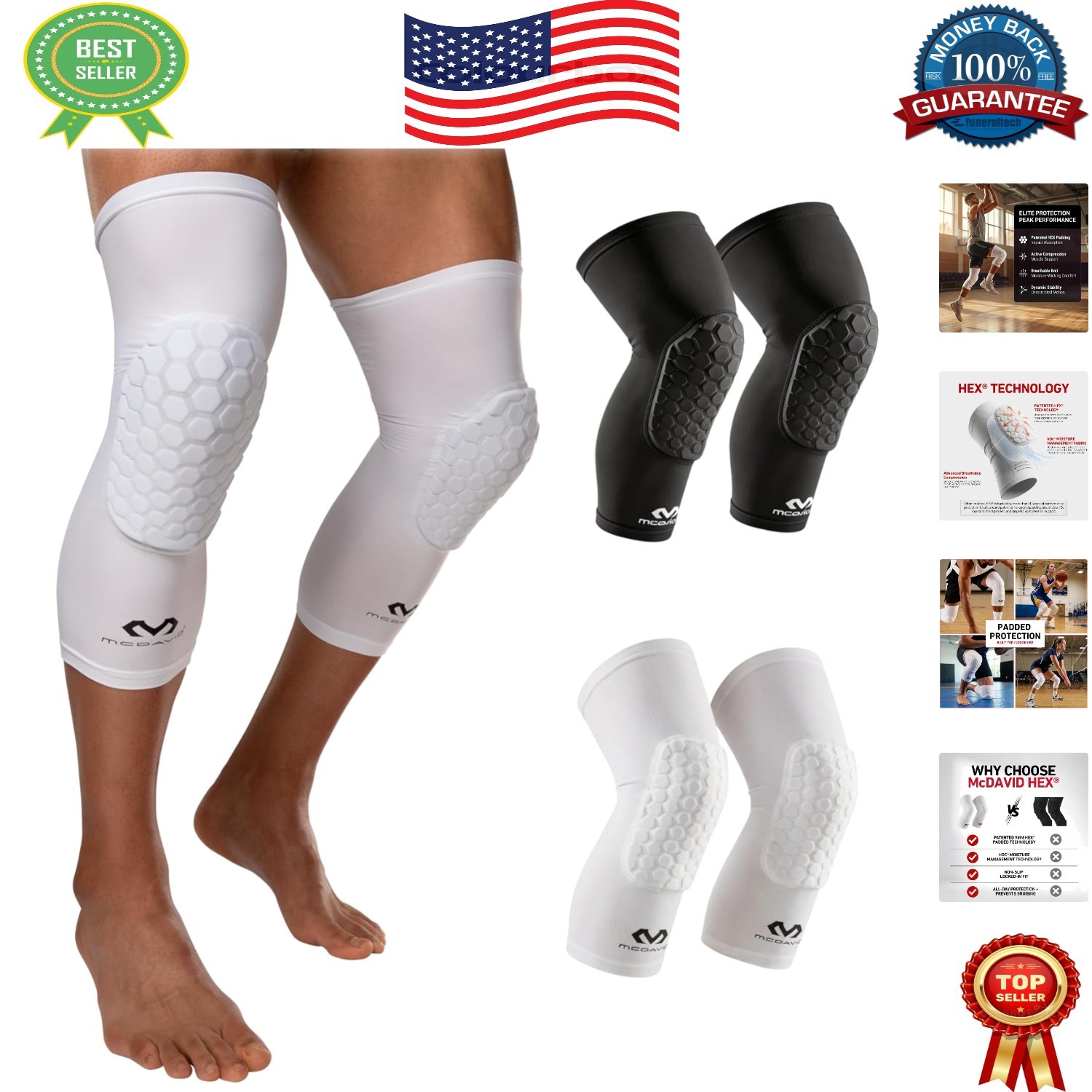 Ultimate Non-Slip Knee Compression Sleeves – Perfect for Basketball, Volleyball