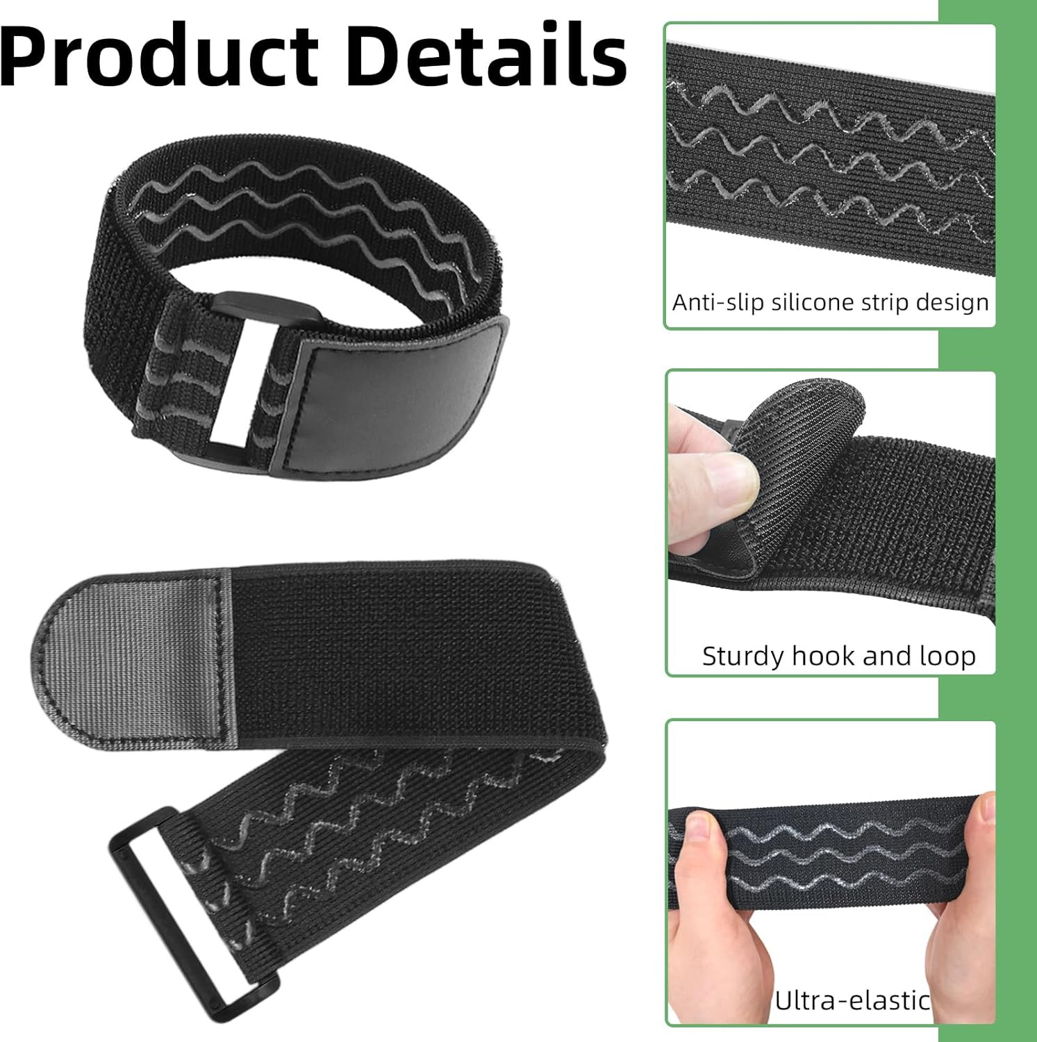 Adjustable Elastic Boot Straps with Anti-Slip Rubber for Outdoor Activities
