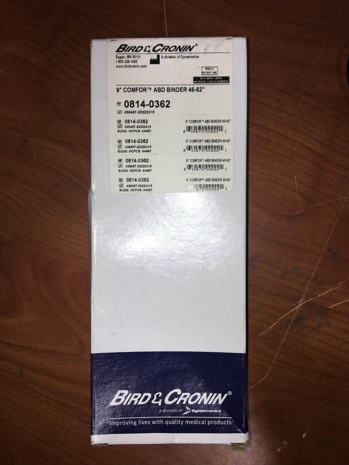 Bird & Cronin Abdominal Binder 08140362 9in Med/Lg 46-62″ Elastic Hook Loop