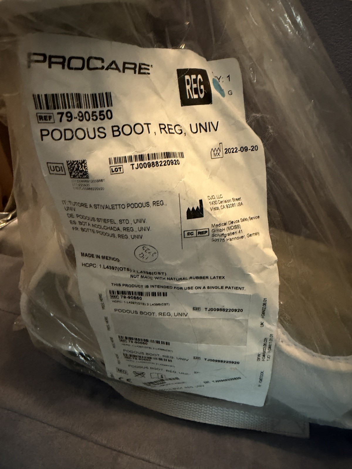 Pair of BRAND NEW: ProCare 79-90550 Podous Boot, Padded Foot Brace, Universal
