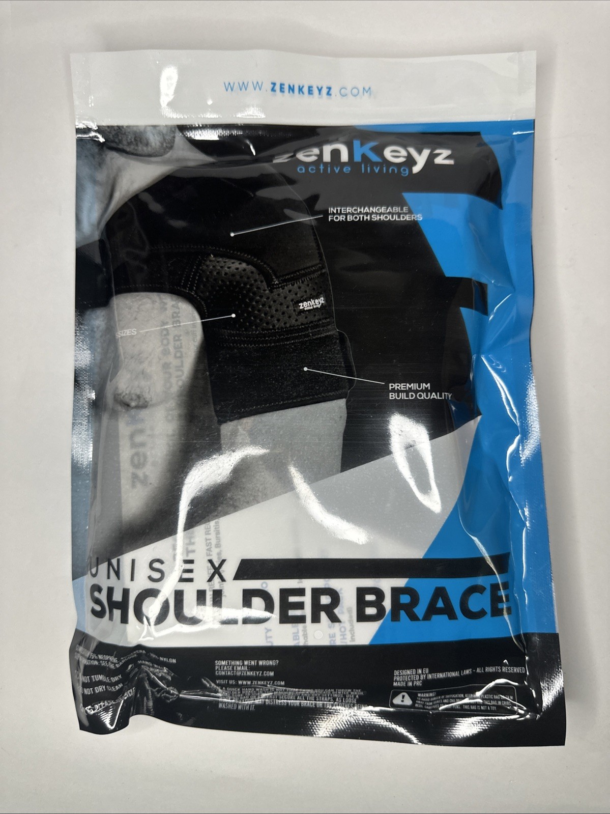 ZENKEYZ Shoulder Brace S/M Unisex Adjustable Rotator Cuff Support Black
