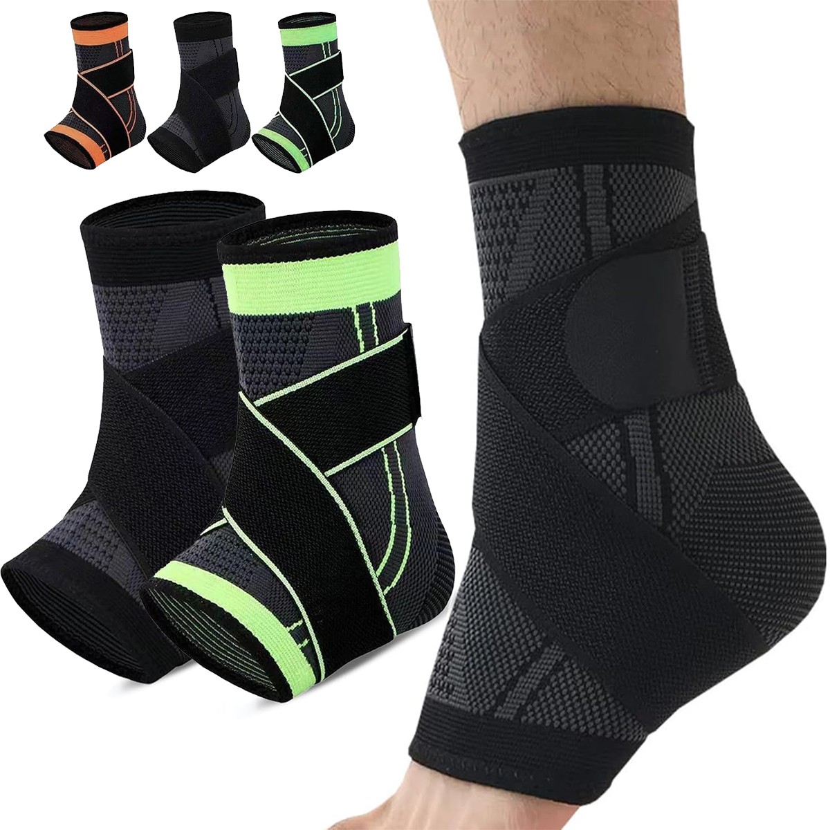 Ankle Brace Adjustable Support Compression Sleeve Sock Wrap Foot Fasciitis Pain