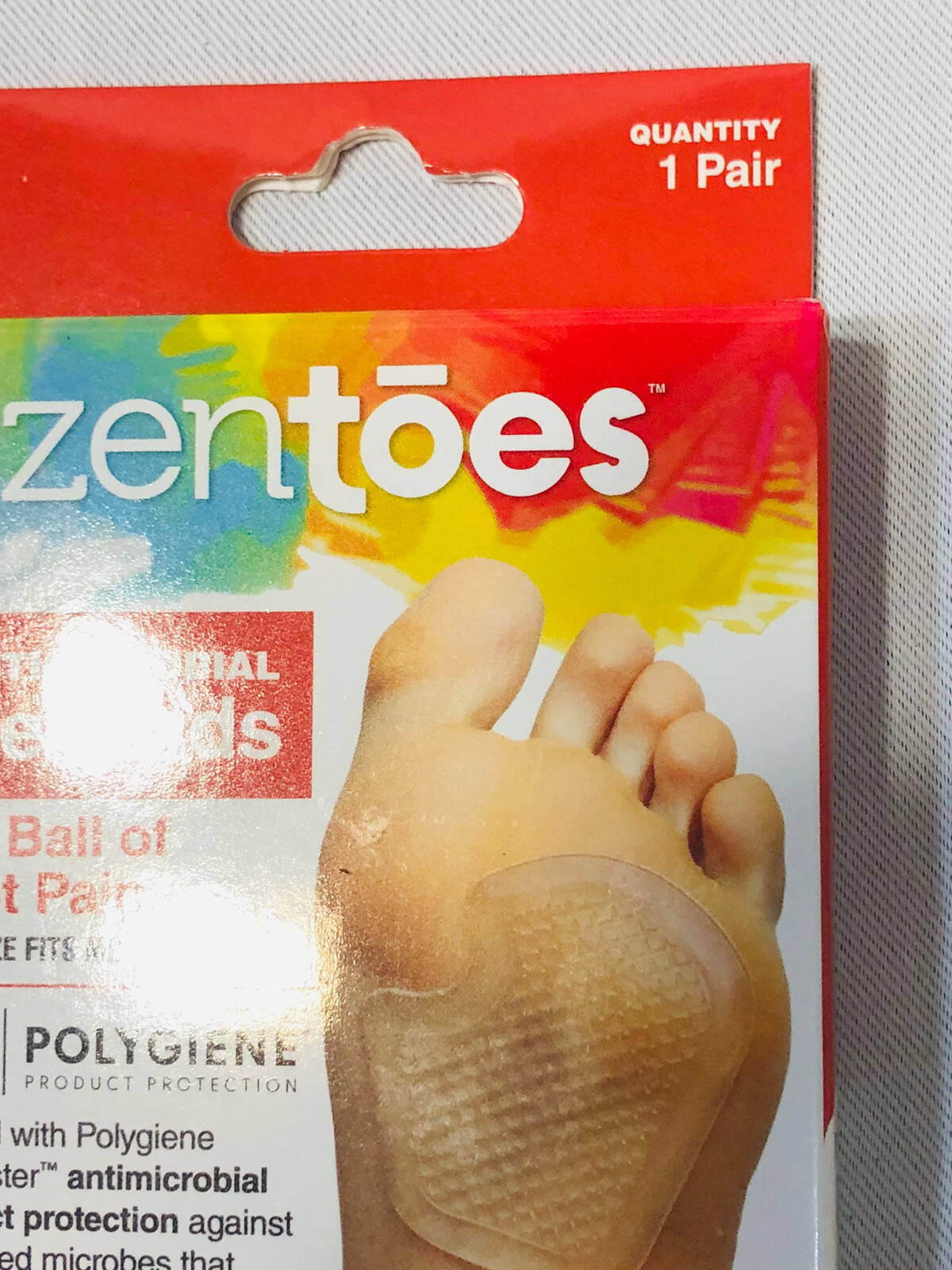 ZenToes Gel Pads For Ball Of Foot Pain Protectors One Pair Antimicrobial