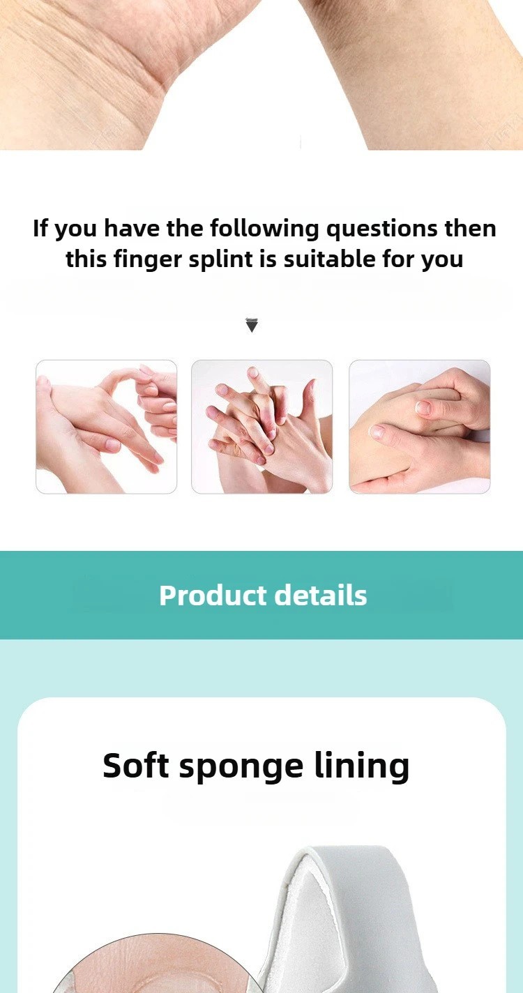 Finger Splint Support Brace Adjustable Immobilizer Sleeve for Injury Recovery