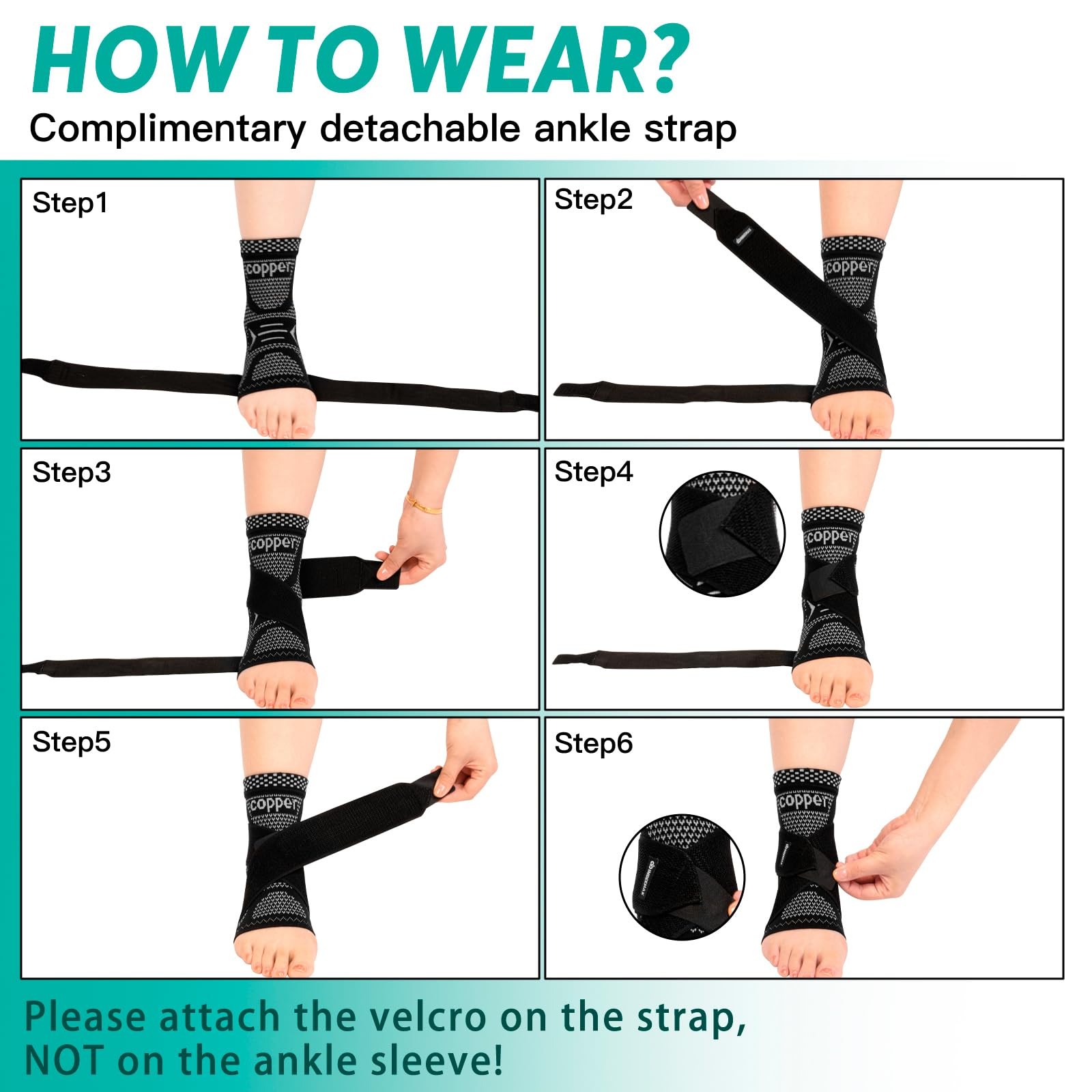 Ankle Brace for Sprained Ankle Compression Sleeve, Copper Infused Ankle Suppo…