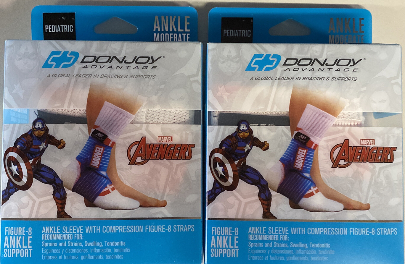 2-DONJOY ADVANTAGE MODERATE FIGURE 8 ANKLE SUPPORT – PEDIATRIC – CAPT. AMERICA