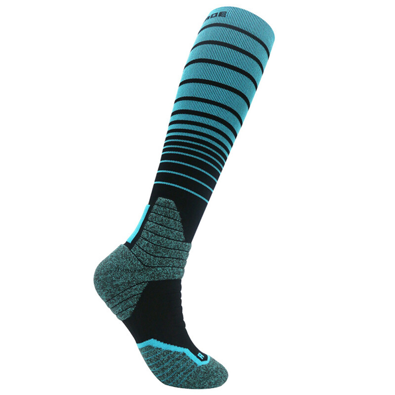 Pro Mens Womens Running Compression Sports Socks Marathon Jogging Socks Striped