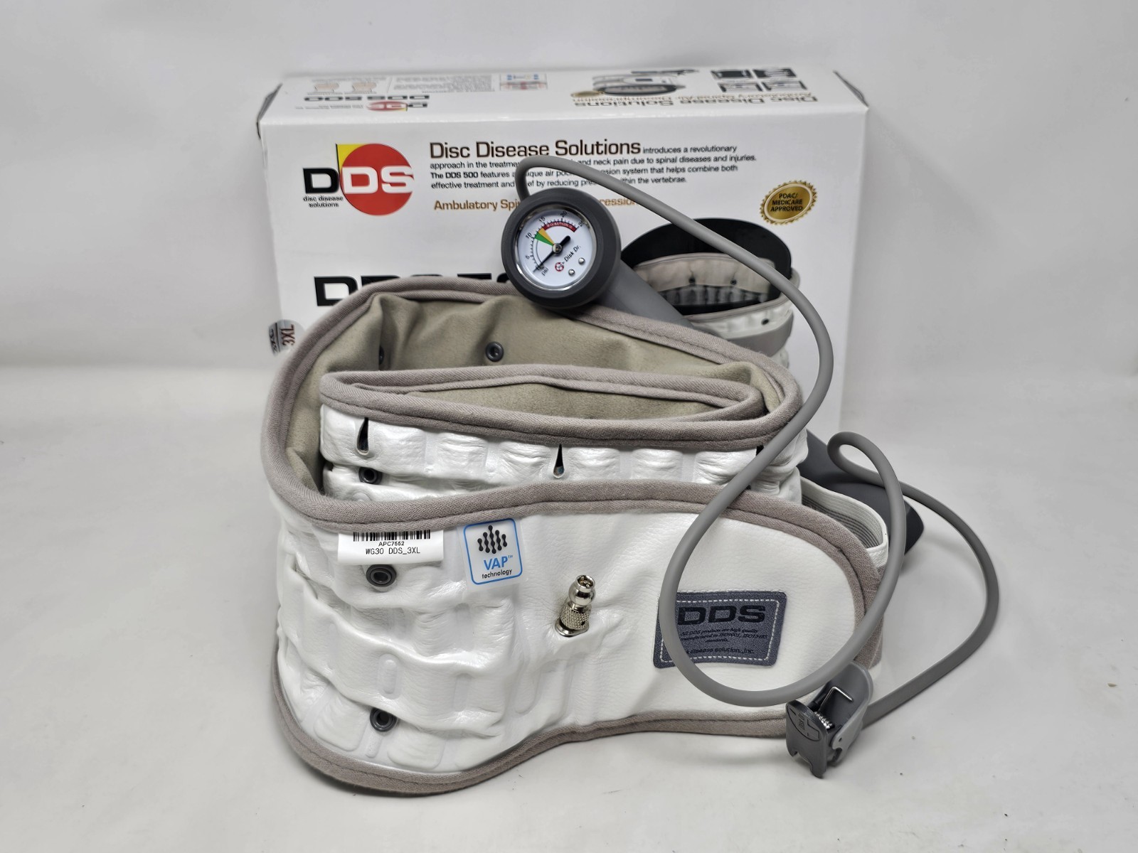DDS 500 Ambulatory Spinal-Air Decompression Belt Herniated Discs Size 3XL