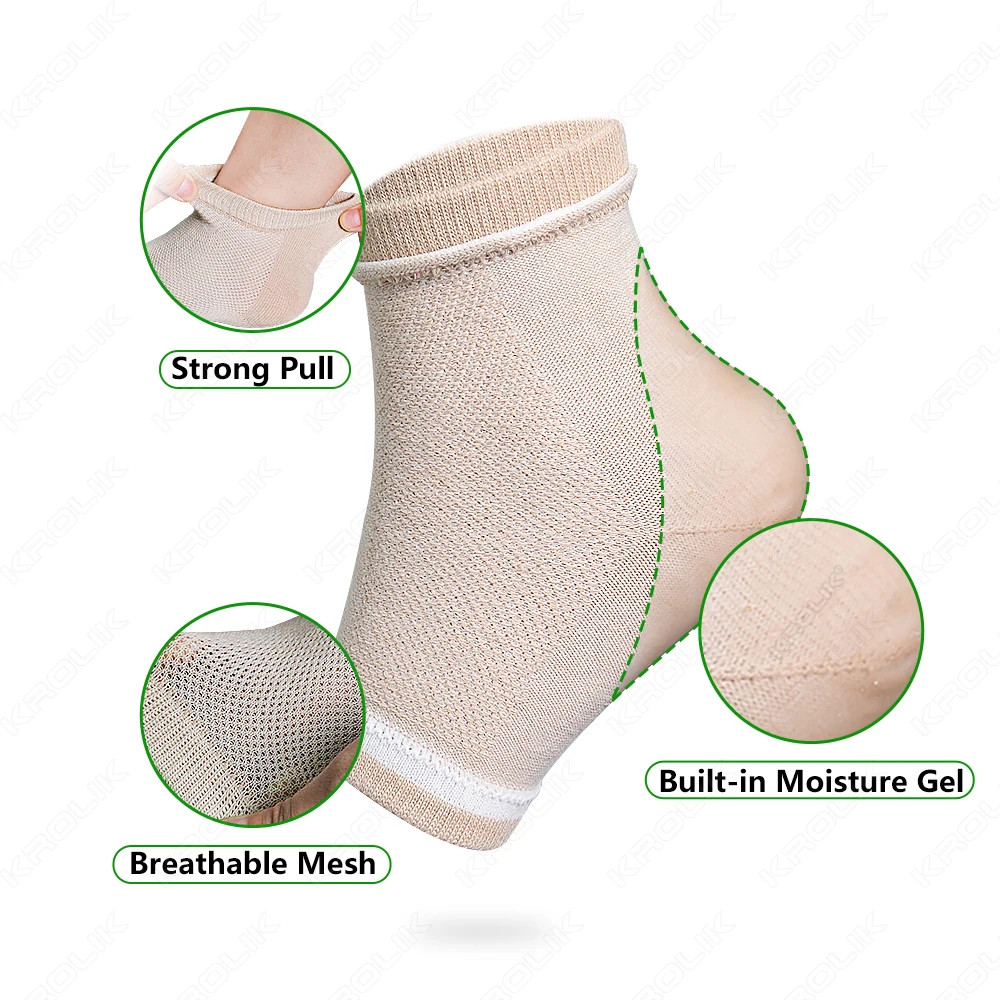 1 Pair Silicone Feet Heel Moisturizing Socks Gel Socks Cracked Foot