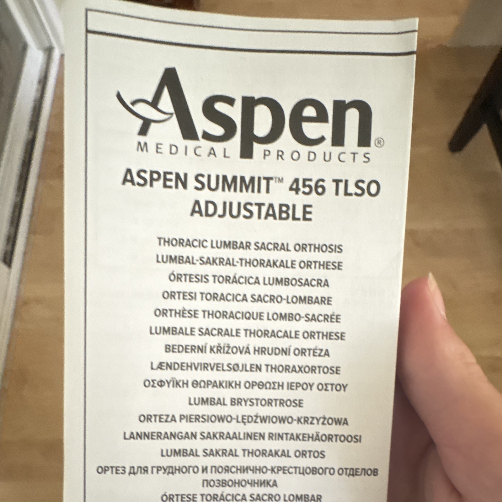 Aspen Summit 456 TLSO Adjustable Back Brace