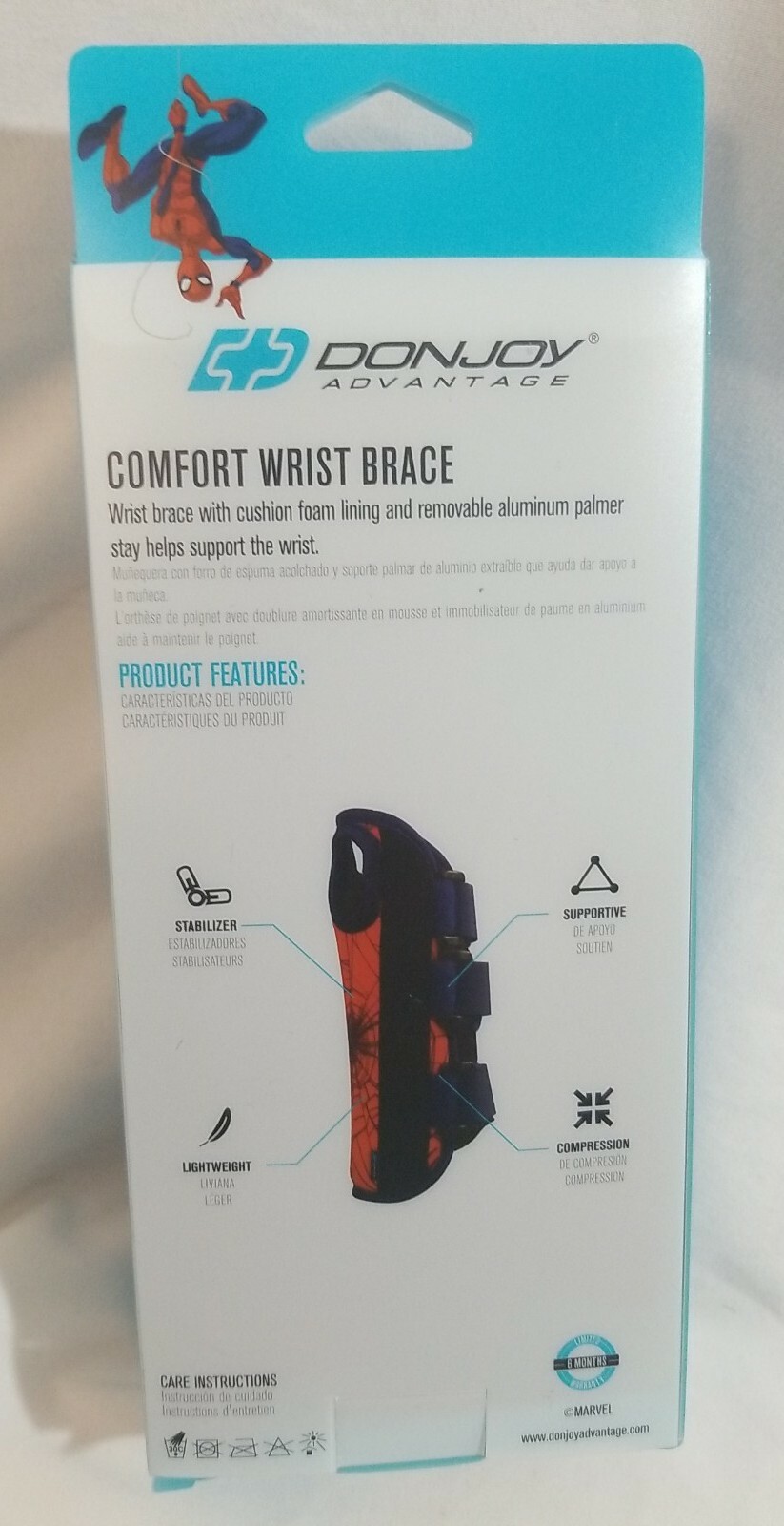 Marvel DONJOY Kids Spider-Man ADVANTAGE COMFORT WRIST BRACE – Left NEW