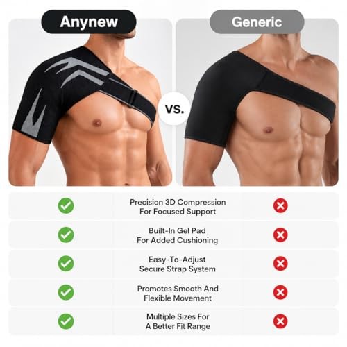 Shoulder Brace with Removable Gel Pad, Adjustable Compression Shoulder X-Large