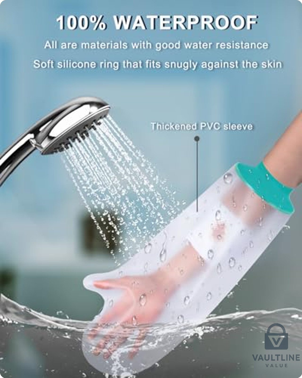 Waterproof Arm Cast Cover for Shower – Reusable Silicone Protective Sleeve