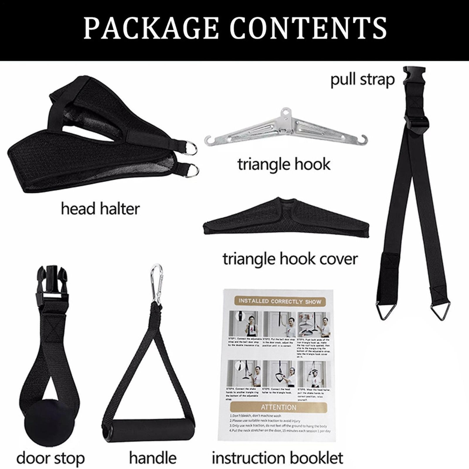Cervical Neck Traction Device Over Door for Home Use, Portable Neck Stretcher