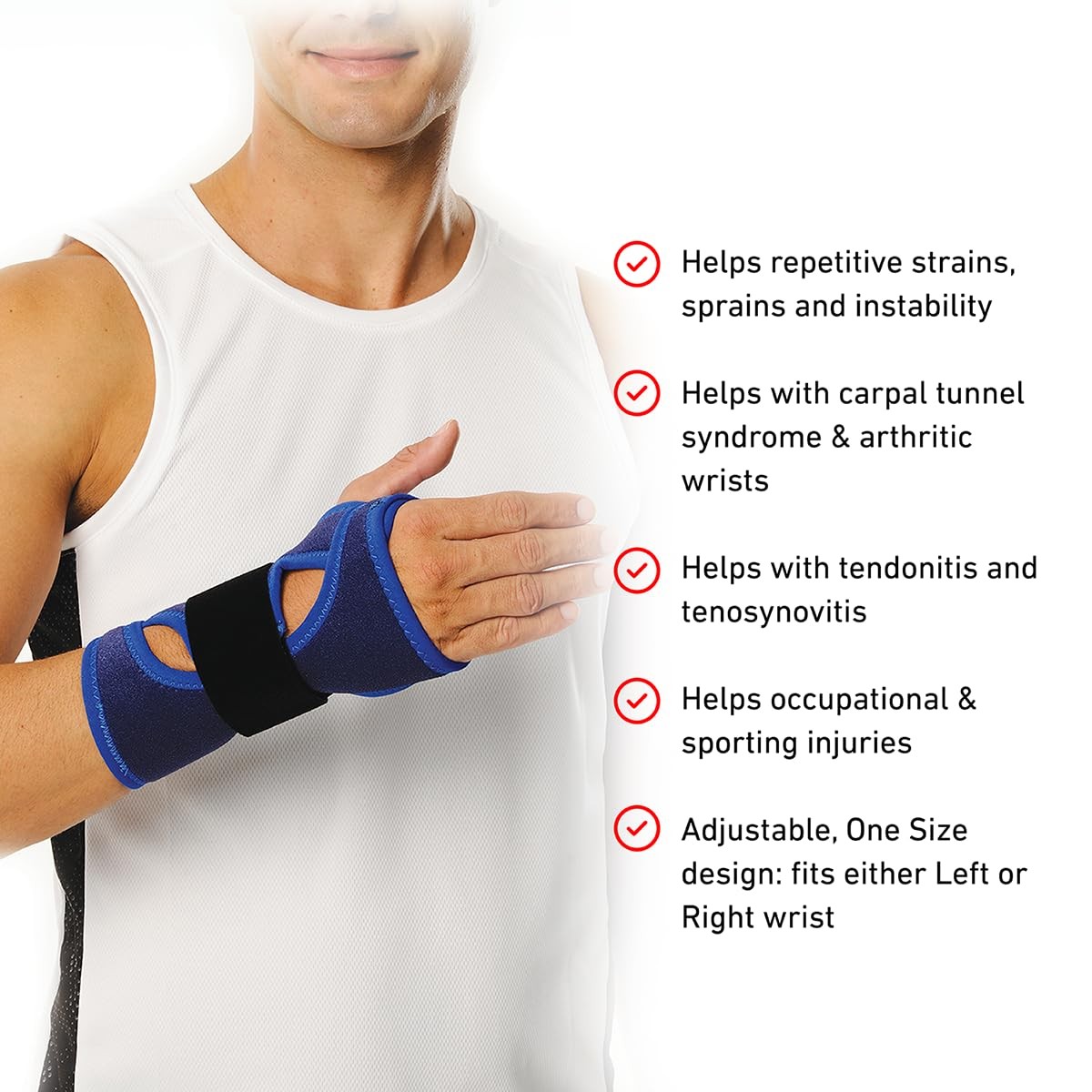 Neo-G Universal Fit Wrist Brace – Wrist Support Brace for Carpal Tunnel